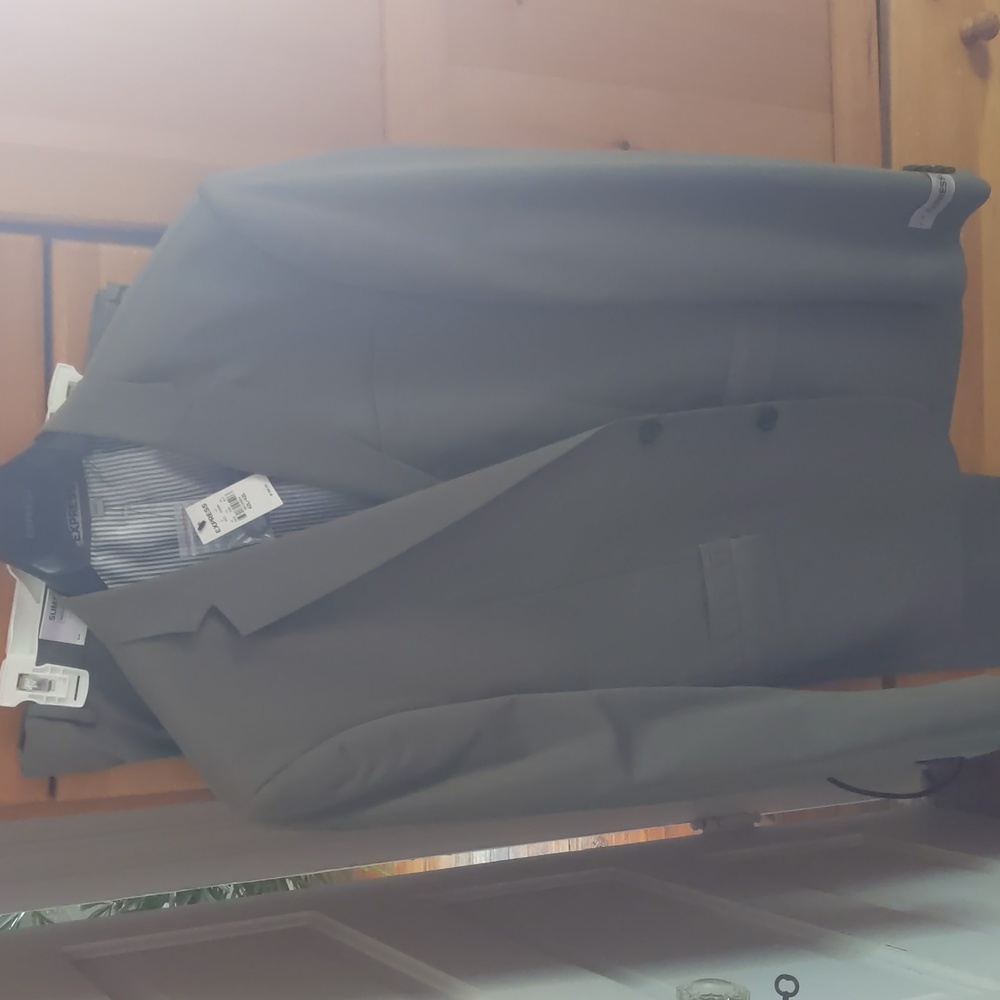 Neutral Brown/Gray Express Suit, 42L, 32x32, Never Worn, Tags Attached